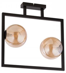SIGMA Stropné moderné osvetlenie COSMIC, 2xG9, 12W, čierne, jantárové sklo