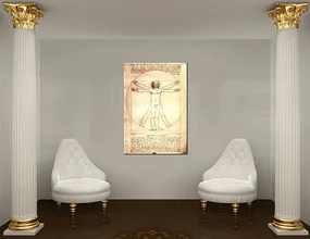 Obraz na plátne VITRUVIÁNSKY MUŽ– Leonardo Da Vinci | rôzne rozmery