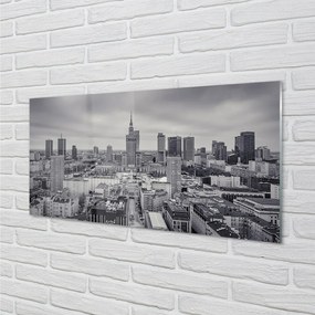 Sklenený obraz Varšava mrakodrapy panorámu 125x50 cm