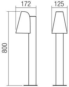 Redo 9532 - Vonkajšia lampa ALVAR 1xGU10/35W/230V IP44