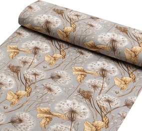 Biante Detské bavlnené posteľné obliečky do postieľky Sandra SA-517 Jesenné púpavy na sivom Do postieľky 90x120 a 40x60 cm