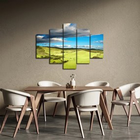 Obraz - Zelená krajina s pahorkami (150x105 cm)
