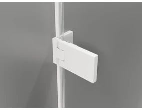 Mexen Lunar-F, sklápací sprchový kút pravý 100 x 80 cm, 8mm číre sklo, biely profil, 836-100-080-20-00-P