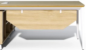 Kancelársky stôl s kontajnerom Houseland Profit Max 01 1608 dub/biela