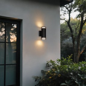 Dizajnové vonkajšie nástenné svietidlo čierne 2-svetlo IP44 - Boris