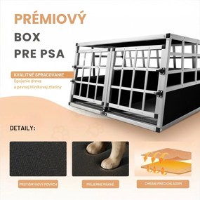 Prepravka pre psa BRUNO, 89x70x51cm strieborná/čierna Cadoca