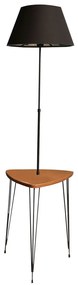 Stojacia lampa v čierno-prírodnej farbe s textilným tienidlom (výška 147 cm) – Opviq lights