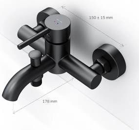 Vaňová a sprchová batéria AM.PM Spike FPA10022 jednopáková, čierna