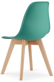 Zelená stolička KITO s bukovými nohami