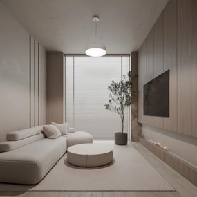 Luster na lanku CLEO 3xE27/24W/230V pr. 40 cm biela