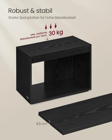 Konferenčné stolíky, príručné stolíky súprava 3 ks, prispôsobiteľné, čierne