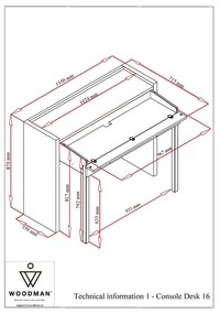 Pracovný stôl 36x110 cm Mel – Woodman