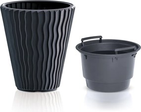 Kvetináč Small Sandy tmavosivý