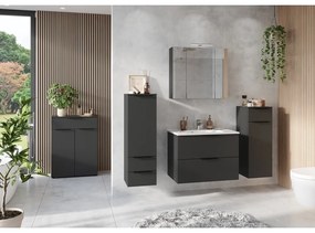Antracitová vysoká závesná kúpeľňová skrinka 71x95 cm Crandon – Germania