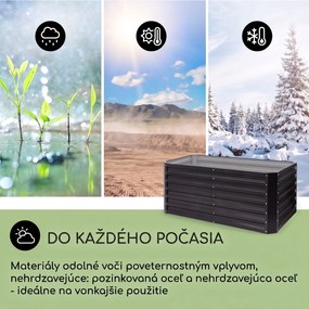 Blumfeldt High Grow Straight, vyvýšený záhon, 120 x 60 x 60 cm, 432 l, oceľ