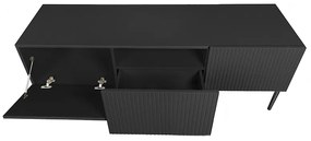 TV stolík Nicole 150 cm - čierny mat / čierne nožičky