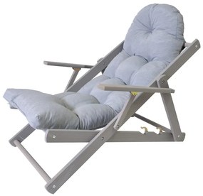 Sivé drevené skladacie záhradné ležadlo Borneo – Rojaplast