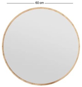 Nástenné zrkadlo OZZE pr. 60 cm hnedá