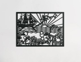 drevko Drevený obraz na stenu Podmorský svet Rozmer obrazu: 31,5 x 44,5 cm, Farba dekorácie: Čierna