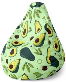 Sedací vak Pear kreslené avokádo - detský, zelená
