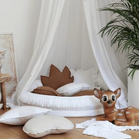 Ľanový vankúš javorový list čokoládová 43x43 cm