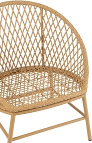 Béžové ratanové kresielko Zayo Beige - 59*74*81cm