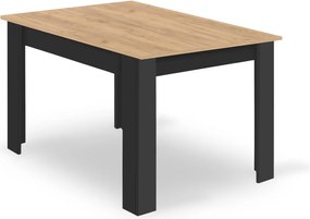 AKCIA Jedálenský stôl MADO čierny s doskou v dekore dub artisan 120x80cm II. akosť