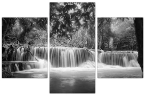 Obraz - Čiernobiely vodopád (90x60 cm)