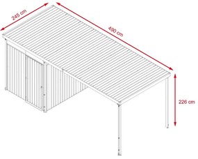 Záhradný domček so svetlíkmi Avenberg MAGNUS + prístavba 2.5 x 4.9 m - Premium