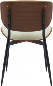 Stolička Enid - koženka - Orech / Krémová