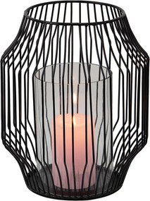 Čierny kovový lampáš Nioste - Ø 23*28 cm