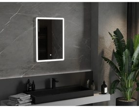 Mexen Navia, LED kúpeľňové zrkadlo s podsvietením 50 x 70 cm, 6000K, ochrana proti zahmlievaniu, 9803-050-070-611-00