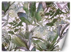Gario Fototapeta Monstera a tropické listy v pastelových farbách Materiál: Vliesová, Rozmery: 200 x 140 cm