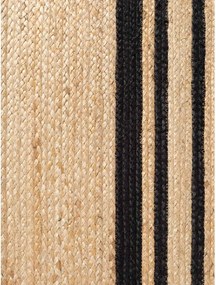 Čierny/v prírodnej farbe obojstranný/ručne tkaný jutový behúň 70x200 cm Jutta – Hanse Home