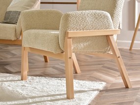 Relaxačné kreslo Laopas (béžová + dub). Akcia -20%. Vlastná spoľahlivá doprava až k Vám domov. 1135855
