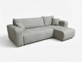 Svetlosivá rozkladacia rohová pohovka SORELA, obojstranná + 2 vankúšiky zdarma