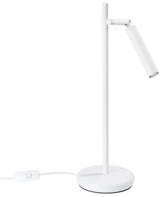 Stolná lampa Pastelo, 1x biele kovové tienidlo