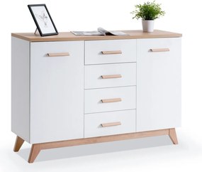 Komoda FELISIA biely prírodný dub 130 cm