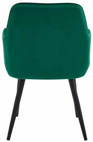 Jedálenská stolička NANA zamatová, tmavozelená (čierne nohy)