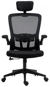 Ergonomická kancelárska stolička s bedrovou opierkou, opierkou hlavy, čierna