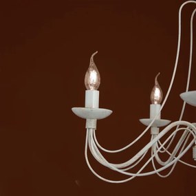 Orion LU 1531/5 - Luster na reťazi VELA 5xE14/40W/230V pr.60 cm biela/zlatá/patina