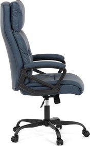 Kancelárske kreslo PEDRO — ekokoža, modrá