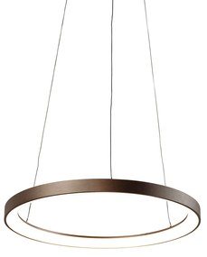 Dizajnové závesné svietidlo bronzové vrátane stmievateľného LED Easylift - Hoop