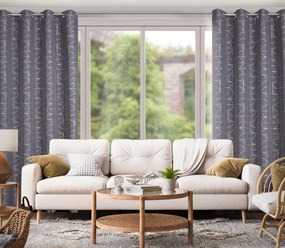 ZÁVES NA KRÚŽKOCH EVI 140X250 CM STRIEBORNÁ