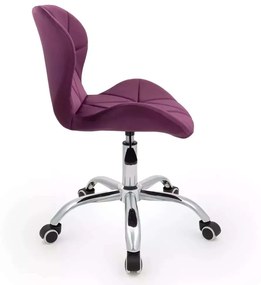 LuxuryForm DESIGN Stolička LIVIO VELUR na striebornej podstave s kolieskami - fuchsie