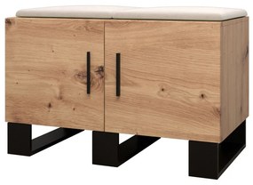 Botník (skrinka na topánky) Amanda (dub artisan) (s vešiakovým panelom). Akcia -21%. Vlastná spoľahlivá doprava až k Vám domov. 1085849