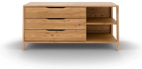 Nízka komoda z dubového dreva v prírodnej farbe 140x64 cm Twig – The Beds