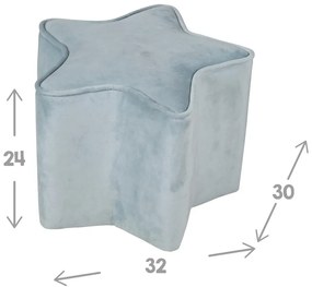 Svetlo modrý zamatový detský puf Lil Sofa – Roba