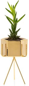 KERAMICKÝ KVETINÁČ SO STOJANOM SASHI 18X10 CM ZLATÁ