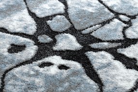 Moderný koberec COZY 8873 Cracks, prasknutý betón - Štrukturálny,  dve vrstvy  rúna svetlo sivá / modrá